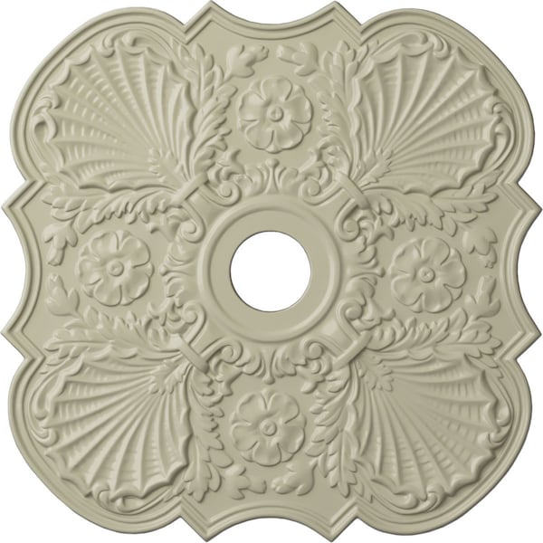 Ekena Millwork Flower Ceiling Medallion (Fits Canopies up to 6 1/4"), 29"OD x 3 5/8"ID x 1 3/8"P, Clear Yellow CM29FWCYF - main